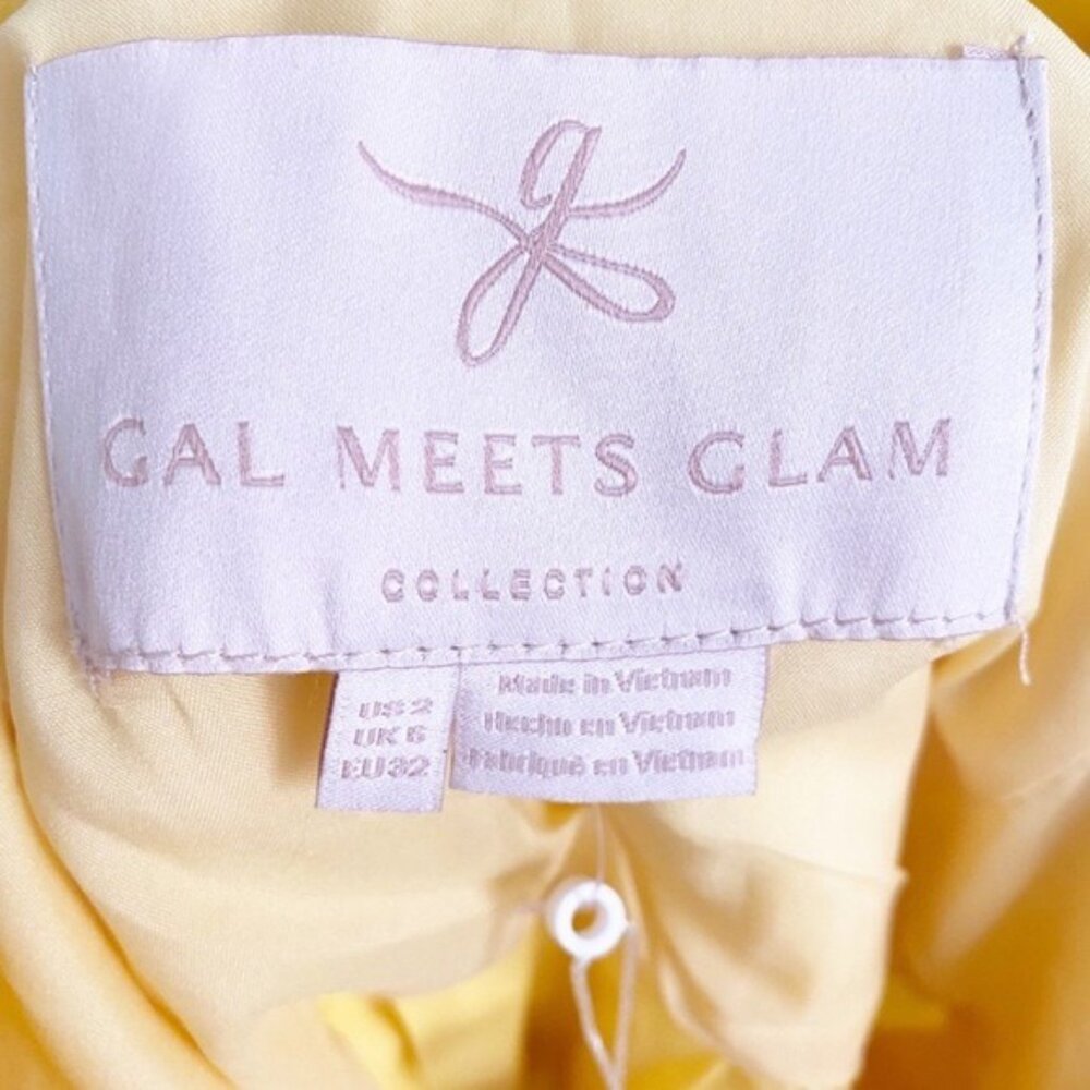 Gal Meets Glam Francesca Marigold Fit and Flare Sleeveless Dress Yellow 2 NWT - Picture 7 of 9